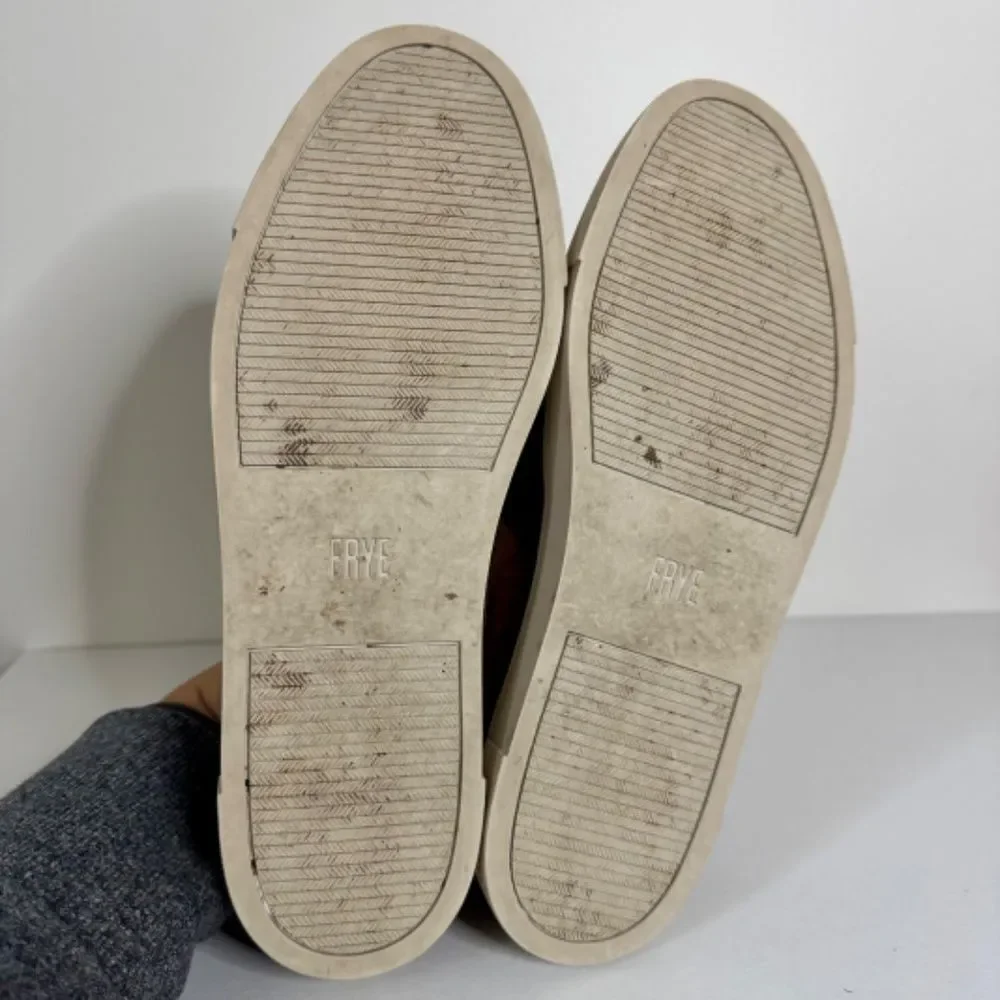 FRYE Ivy Suede Leather Slip On Flat Sneaker - Brown | Size 8